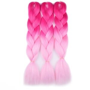 Vibrant Pink Braided Hair Extensions.Braiding Hair Ombre Extensions 24 inches
